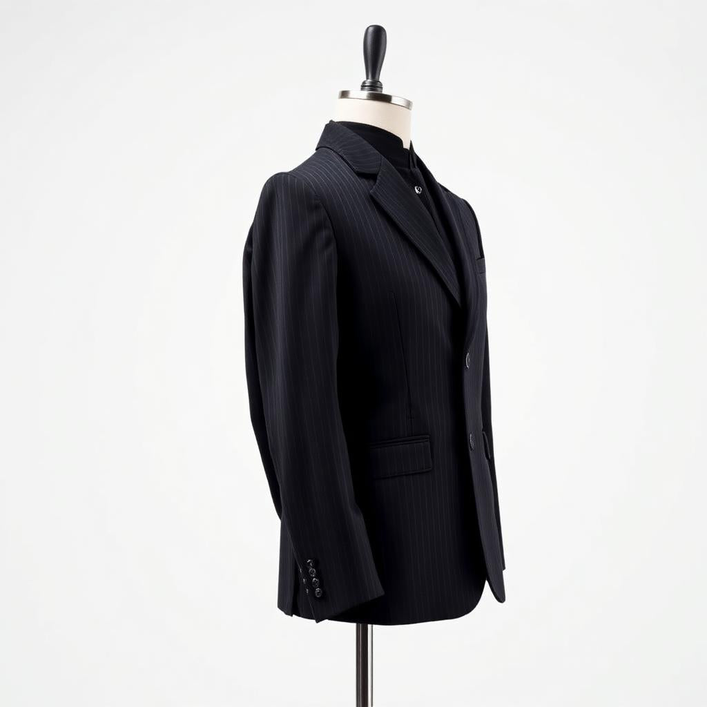 Competition Show Jacket in black pinstripe