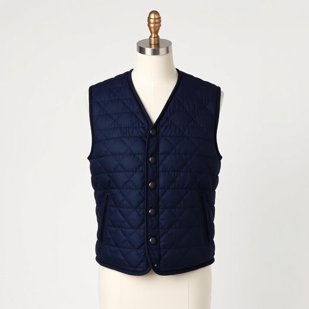 Navy quilted riding vest