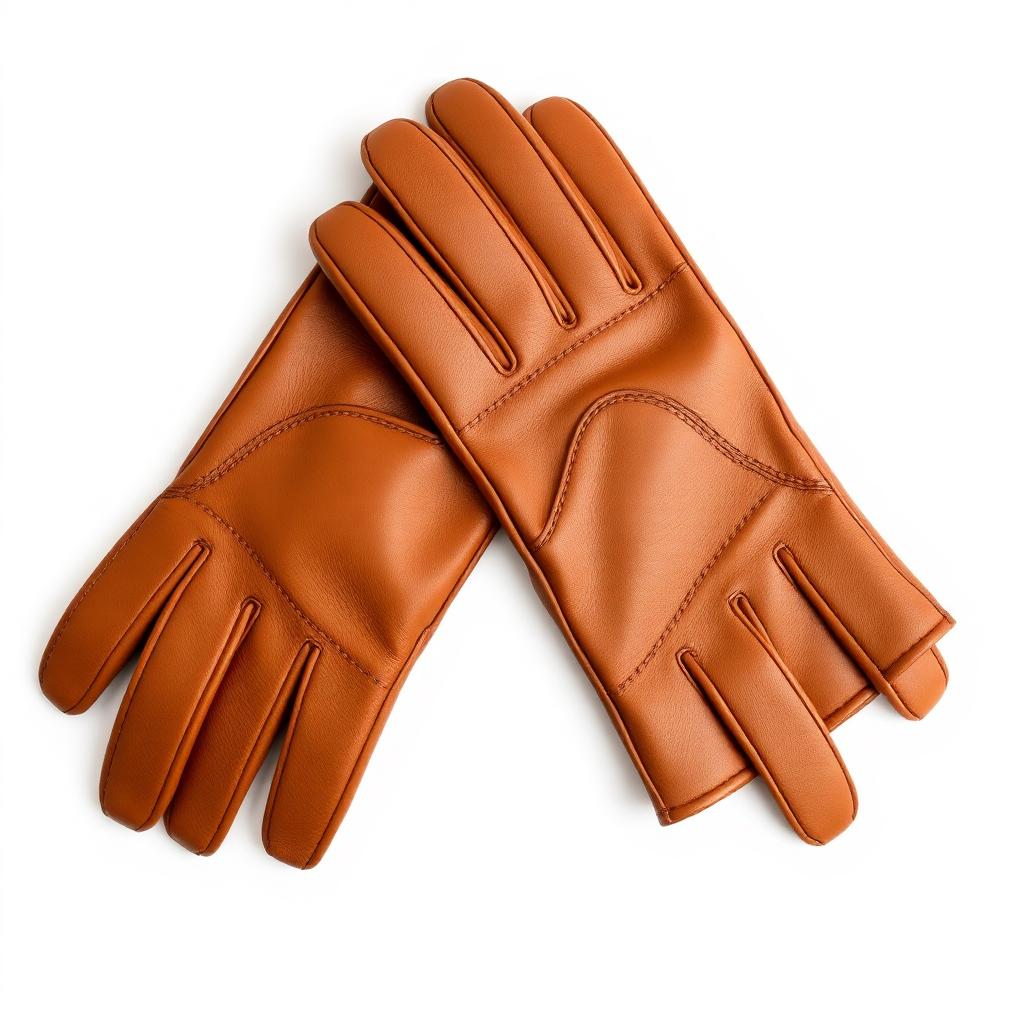 Tan leather riding gloves